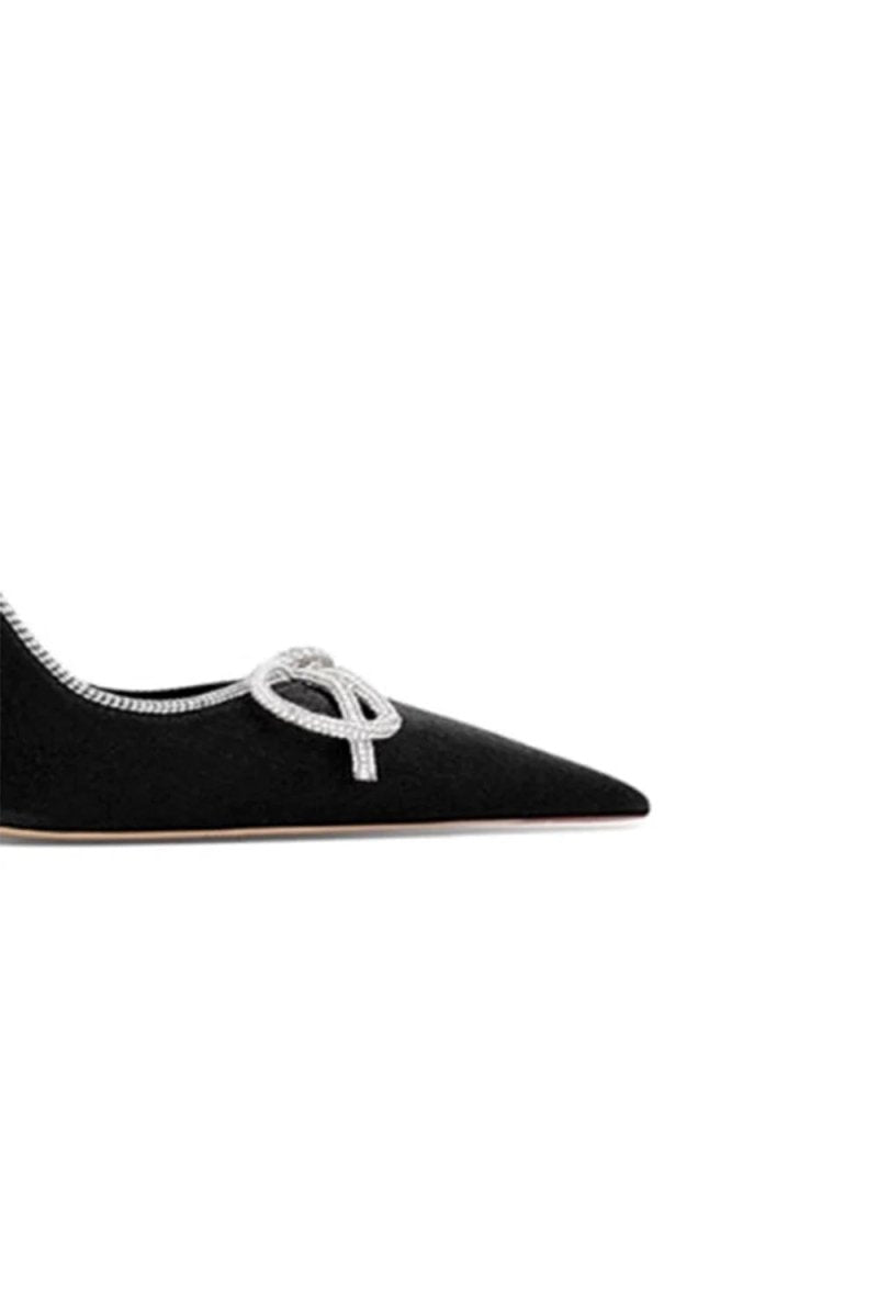 Elegant Stiletto Heel Bow Mid Heel Pumps - KissProm