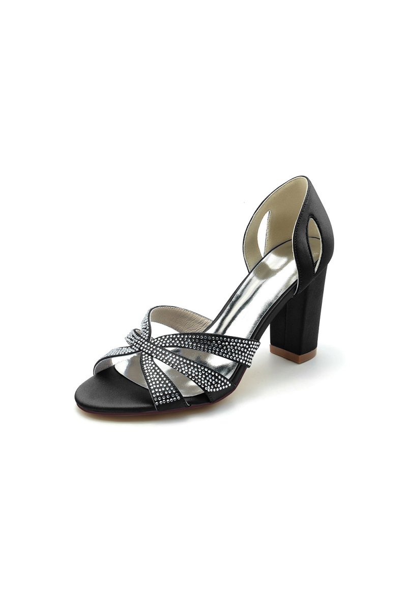 Navy Blue High Heels with Silver Heel - KissProm