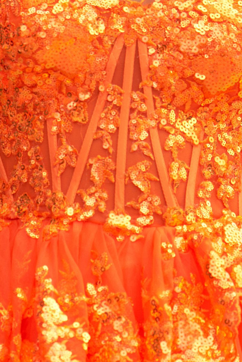 Emma | A Line One Shoulder Navy Tiered Lace Short Homecoming Dress