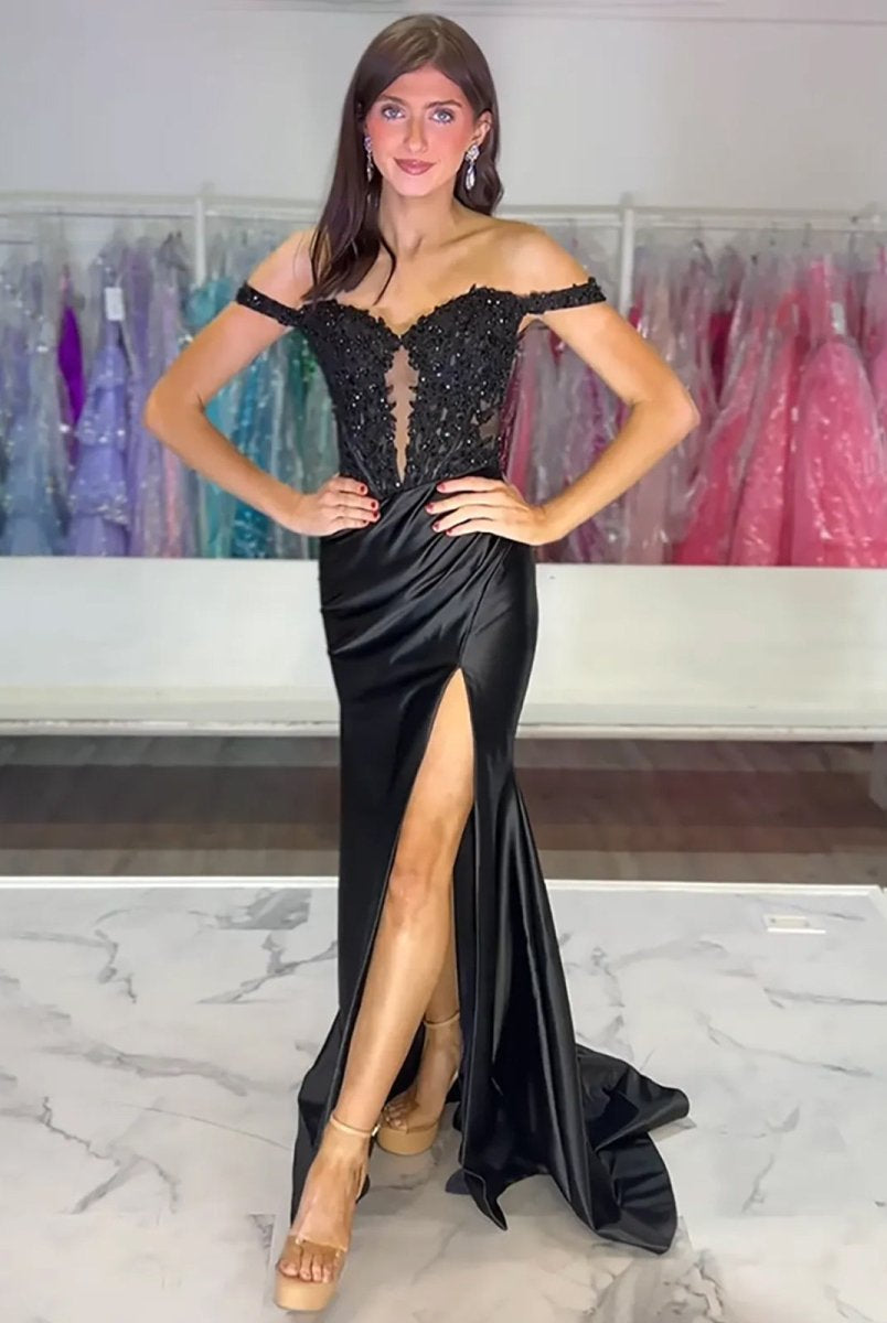 Eseld | Mermaid Sweetheart Pink Satin Long Prom Dresses With Split