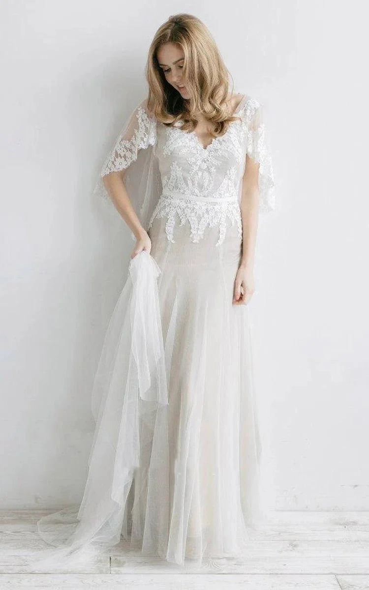 V-neck Bat Sleeve Oversized Dress