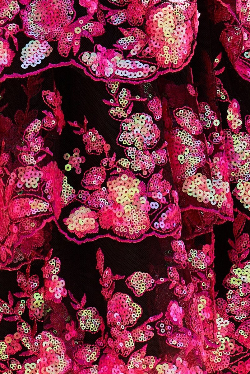 Everly | Black Pink - A-Line Sweetheart Tiered Short Homecoming Dress