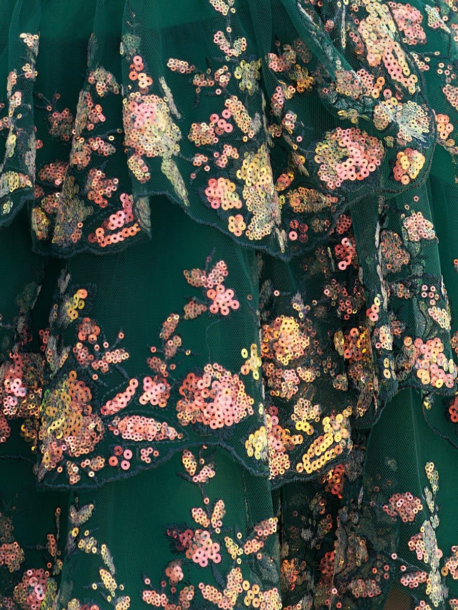 Everly | Green - A-Line Sweetheart Tiered Short Homecoming Dress