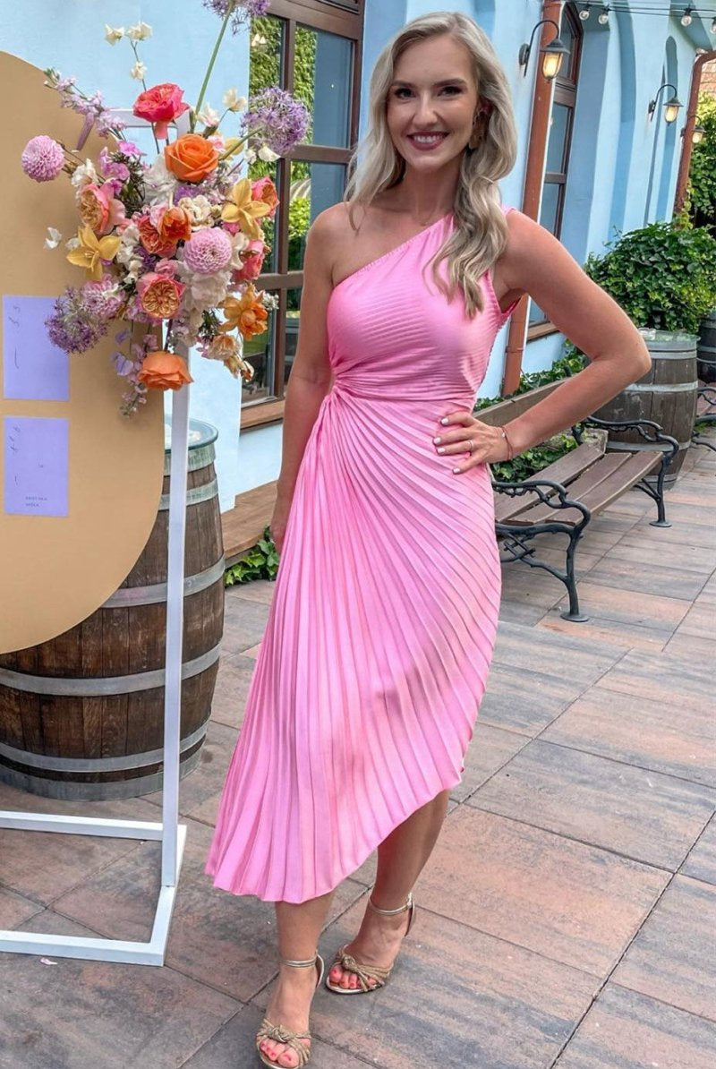 Evonne | One - Shoulder Cutout High - Low Bridesmaid Dress - KissProm