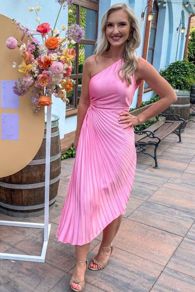 Evonne | One - Shoulder Cutout High - Low Bridesmaid Dress - KissProm