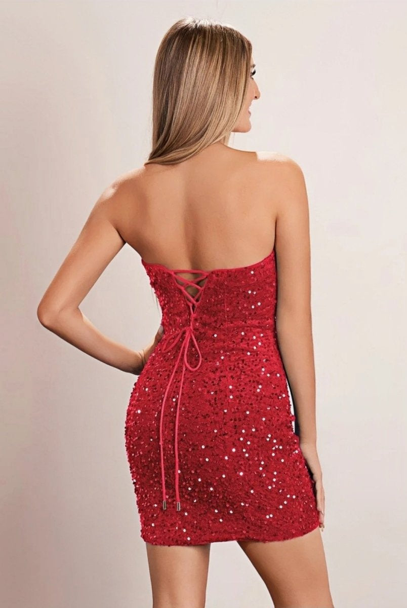 Evora | Bodycon Royal Blue Sweetheart Sequin Short Homecoming Dresses