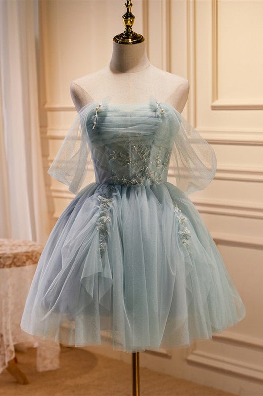 Fairy-tale Tulle Beaded Off-the-Shoulder Lace-Up Back A-Line Party Dre Fairy-tale Tulle Beaded Off-the-Shoulder Lace-Up Back A-Line Party Dre