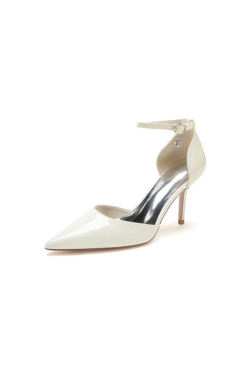 Pointed - Toe High Heels with Ankle Strap - KissProm