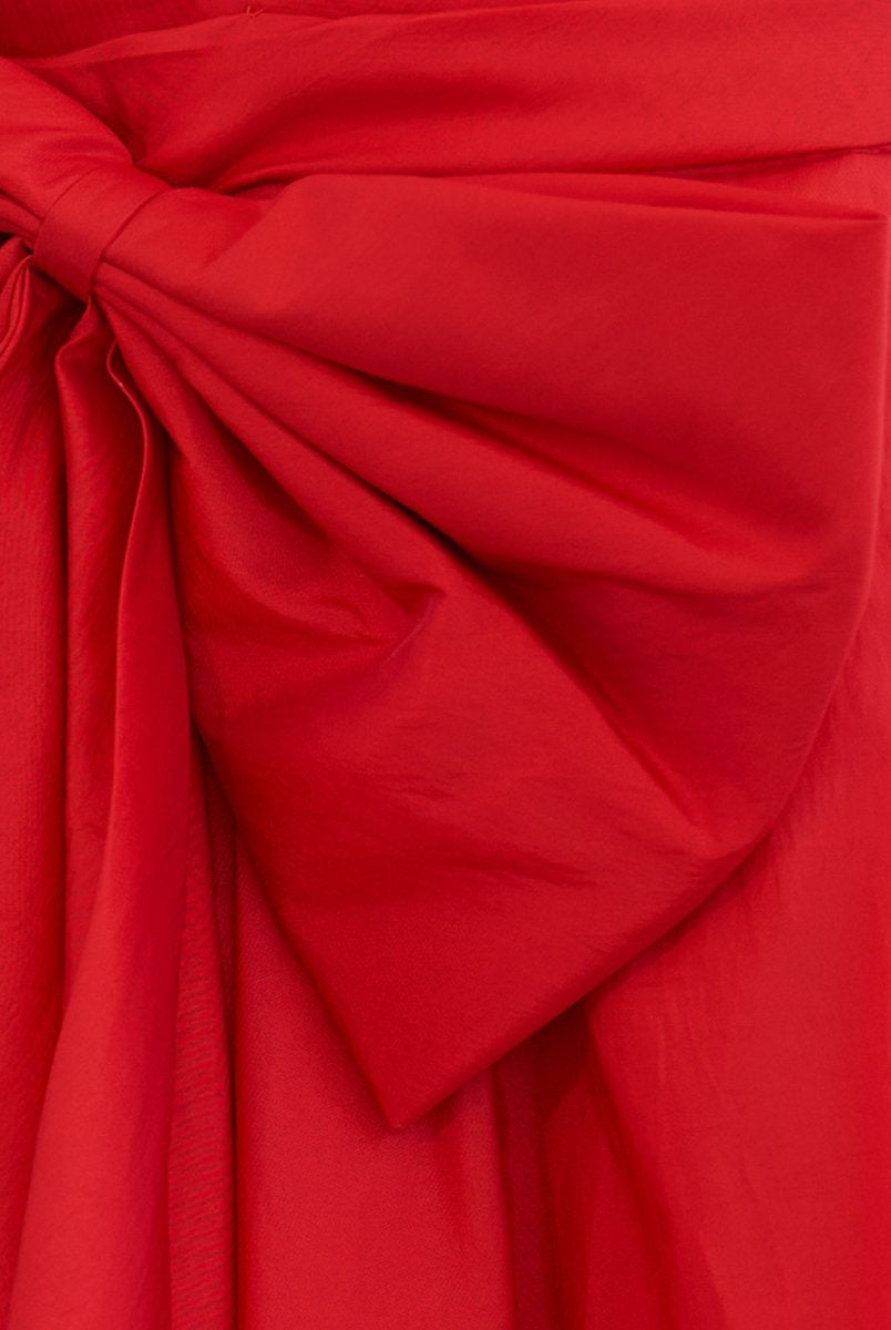 Fern | A-Line Red Strapless Mini Homecoming Dress with Bow