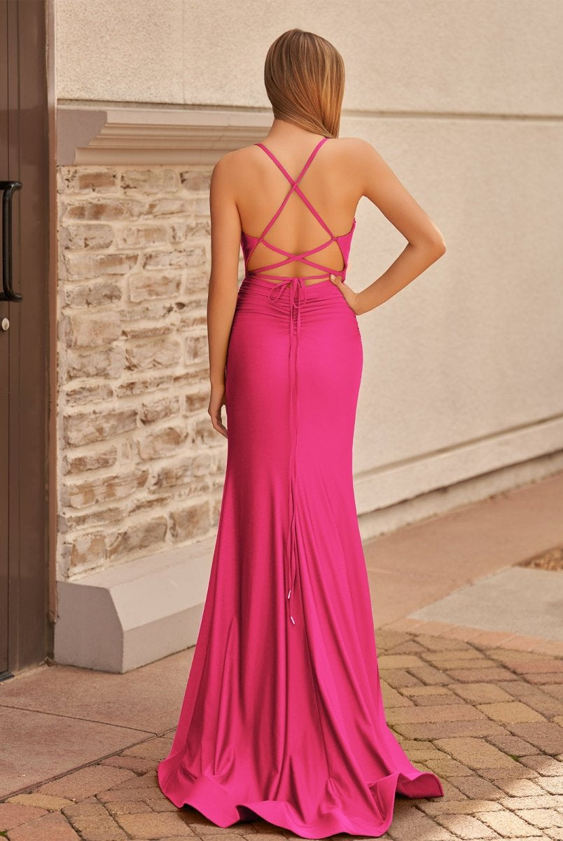Elisabeth | Mermaid Spaghetti Straps Jersey Prom Dress with Slit