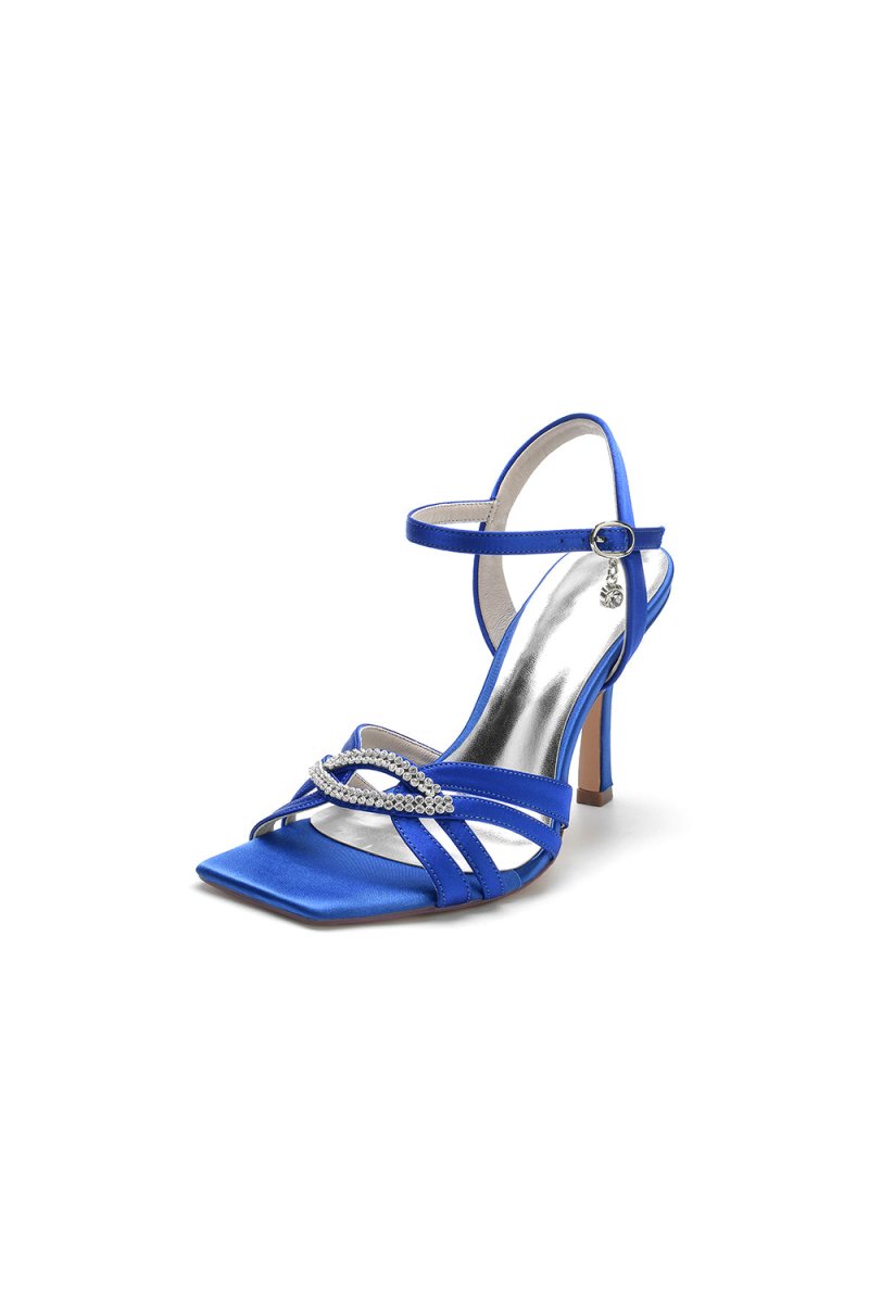 Black Wedding Sandals with Rhinestone - KissProm