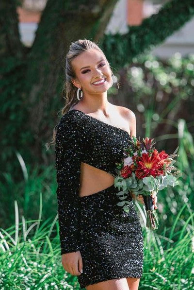 Camilla |Sheath Sequin One Shoulder Homecoming Dress