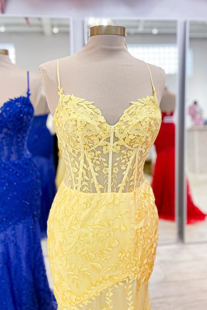 Peregrine | Hot Pink Lace Applique Long Mermaid Dress with Slit - KissProm