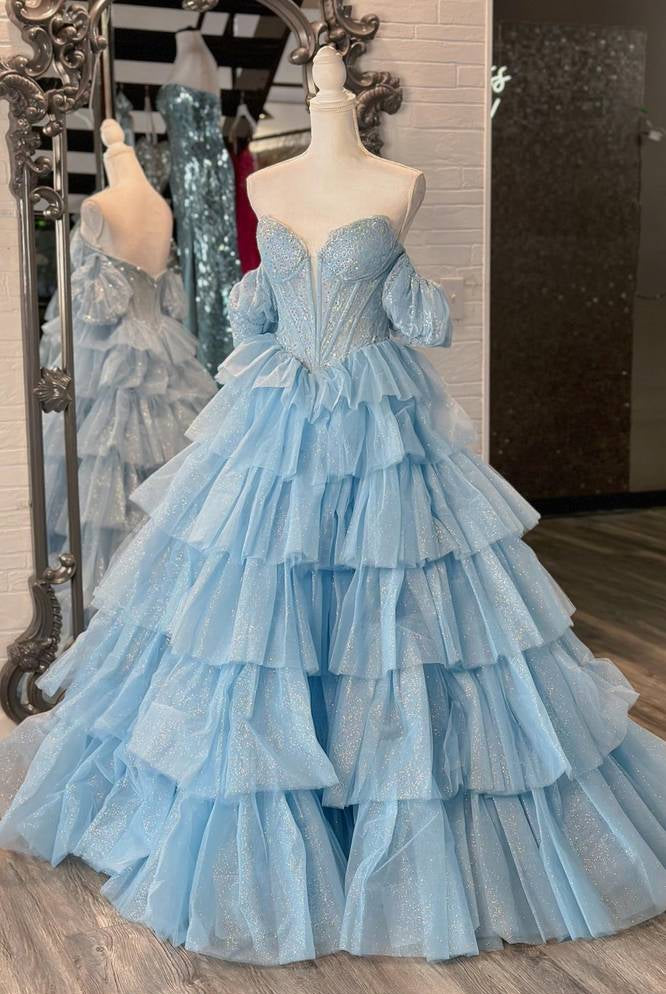 Sexy Sweetheart Black A-Line Lace Layered Dress with Slit