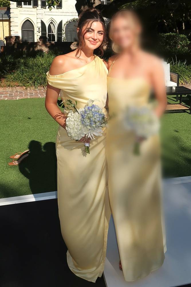 Mermaid Satin One Shoulder Bridesmaid Dress with Slit - KissProm