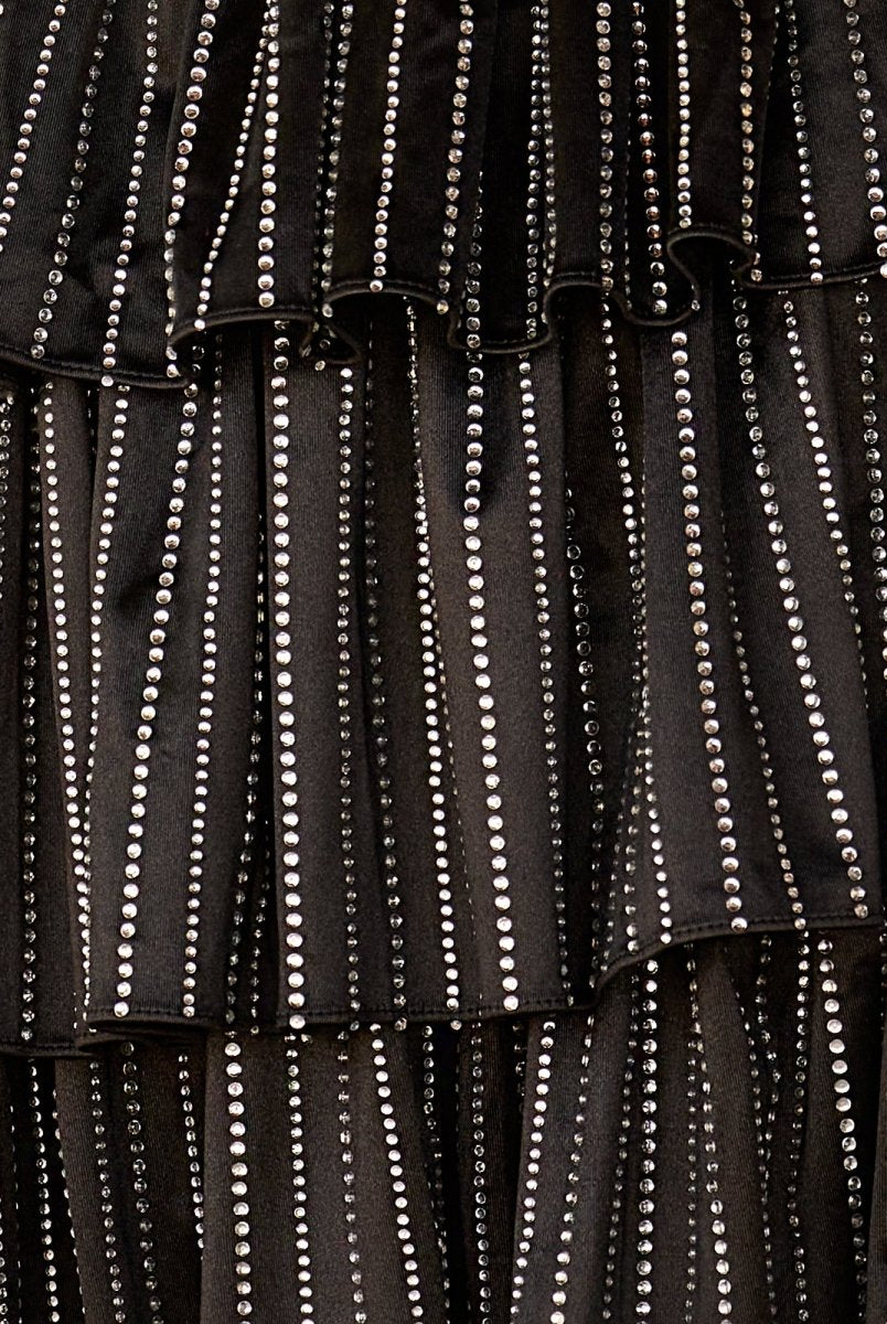 Deb | Glitter Black Strapless A-Line Corset Short Homecoming Dress with Beading