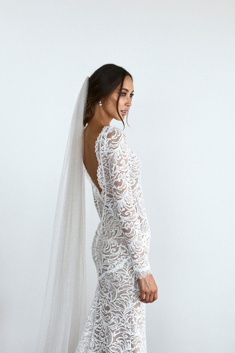 Vintage White Sparkle Tulle Cathedral Wedding Veil