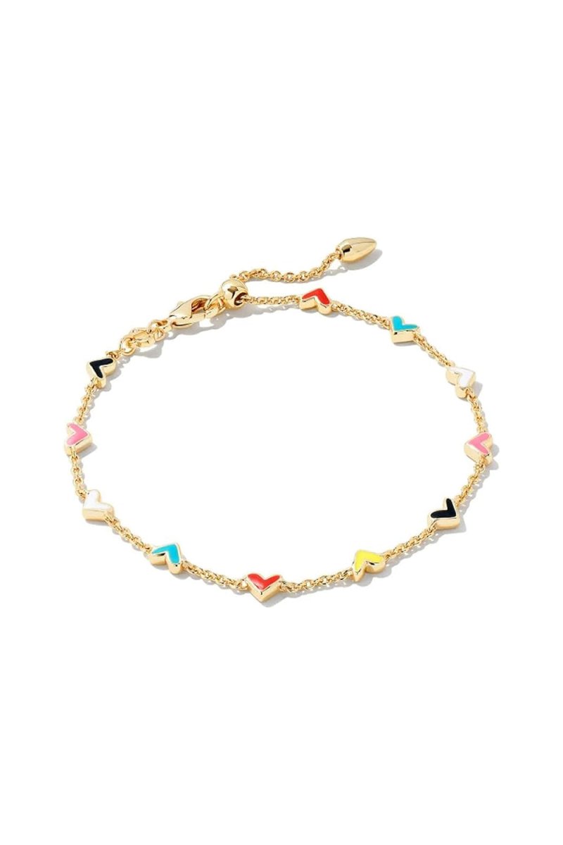 Gold Chain Bracelets with Heart - KissProm