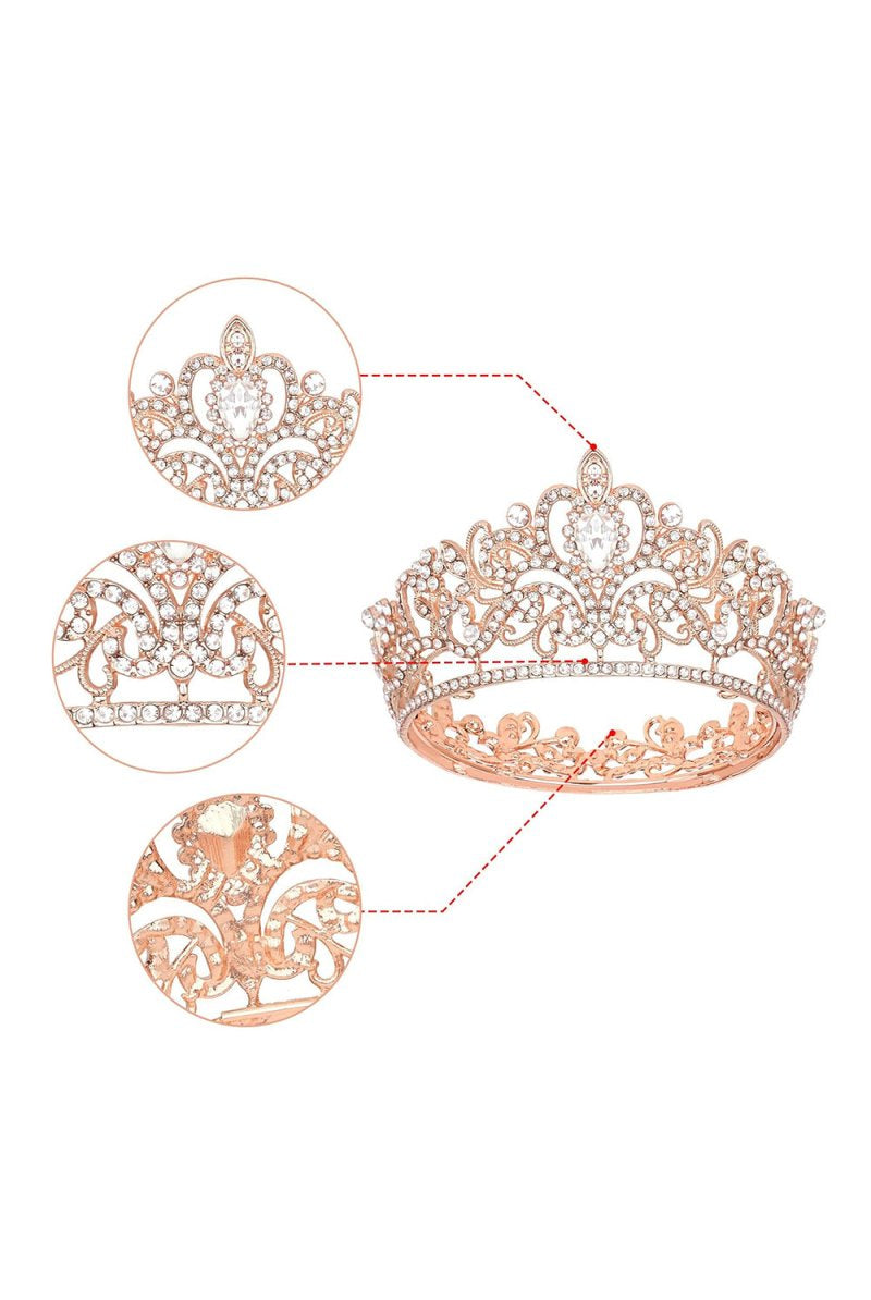 Gold Crystal Crown Accessories Rhinestones - KissProm