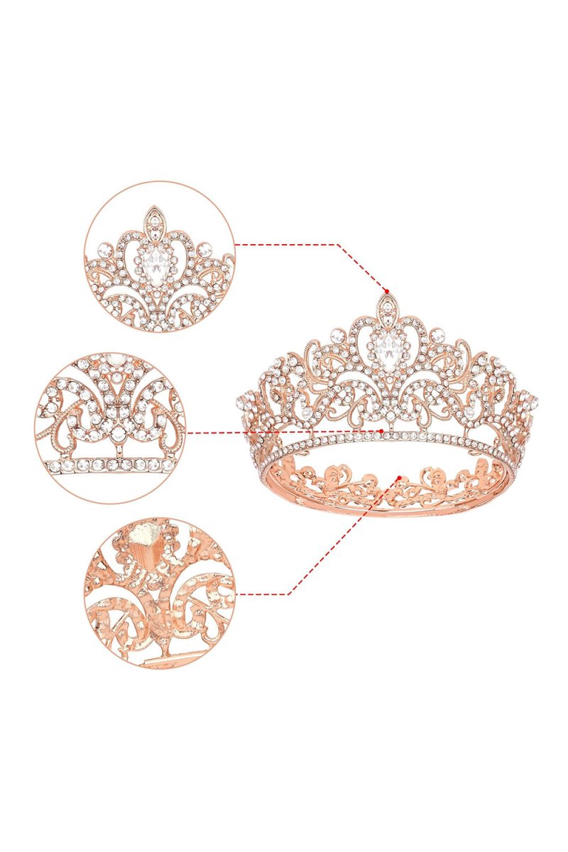 Gold Crystal Crown Accessories Rhinestones - KissProm