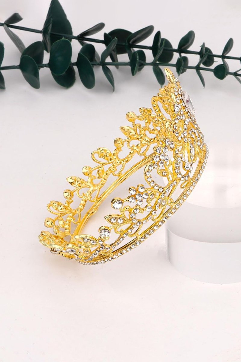 Gold Crystal Crown Accessories Rhinestones - KissProm