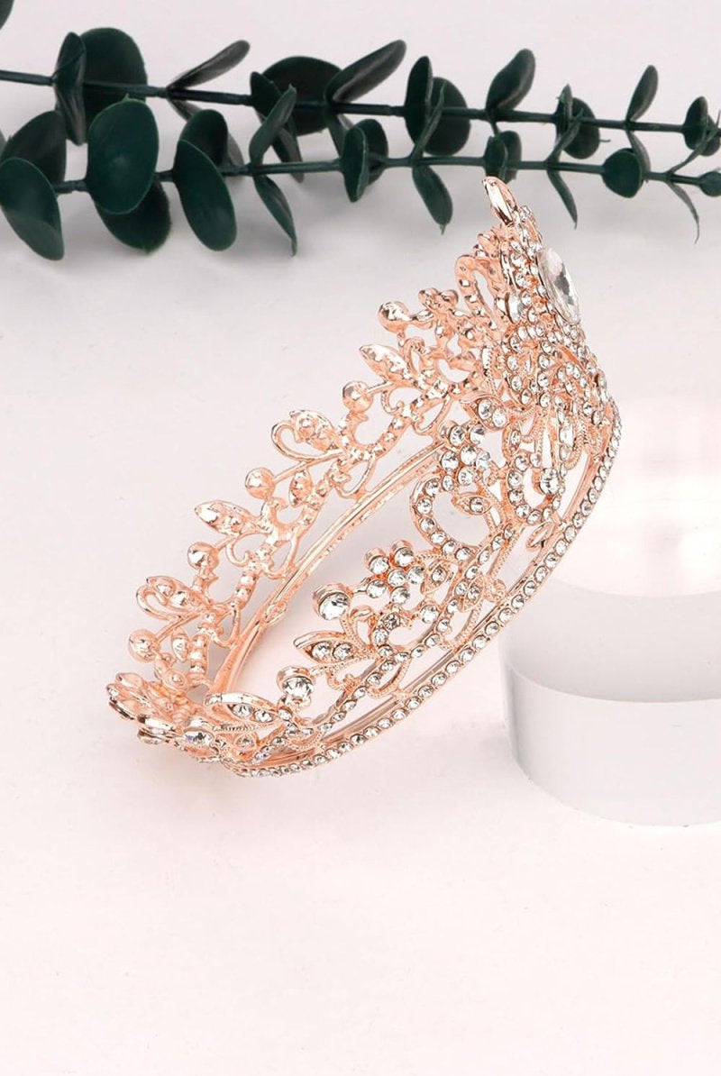 Gold Crystal Crown Accessories Rhinestones - KissProm