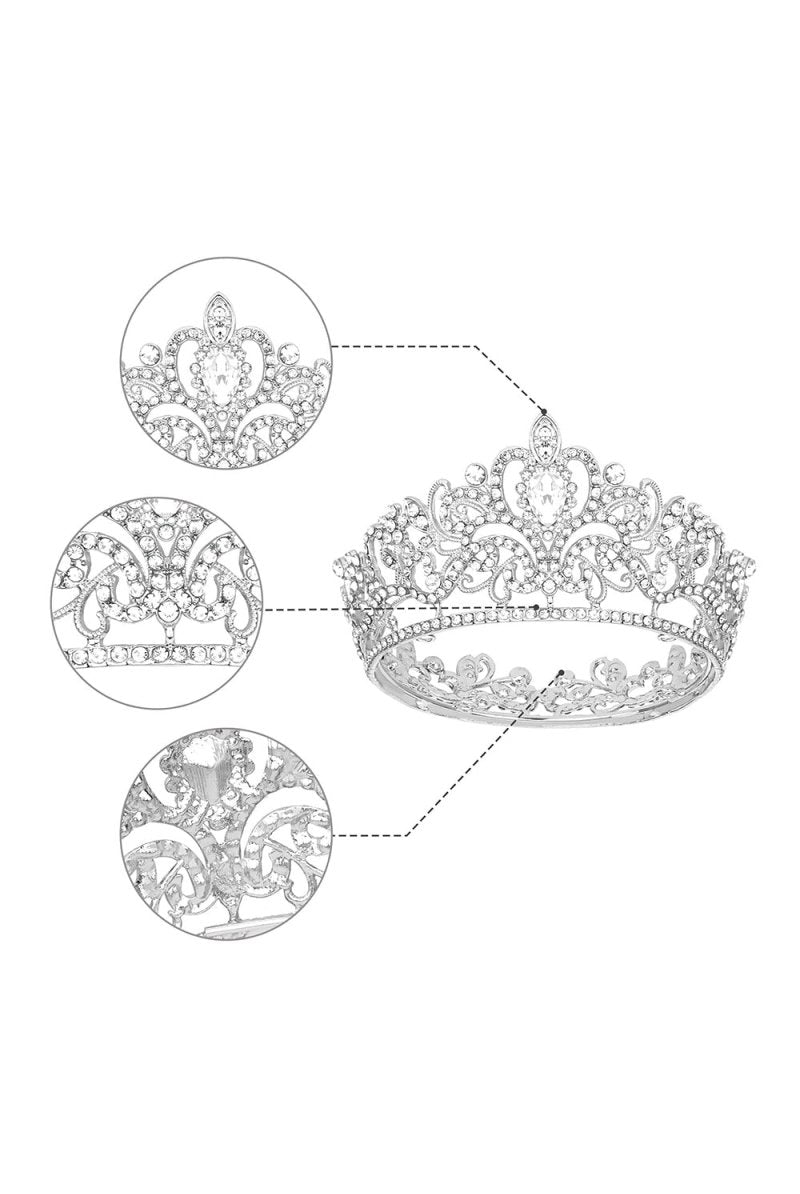 Gold Crystal Crown Accessories Rhinestones - KissProm