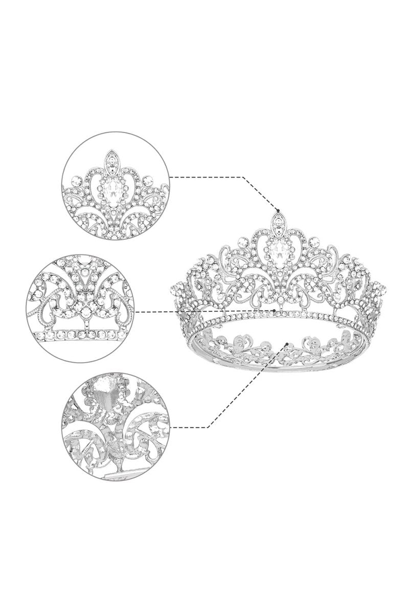 Gold Crystal Crown Accessories Rhinestones - KissProm