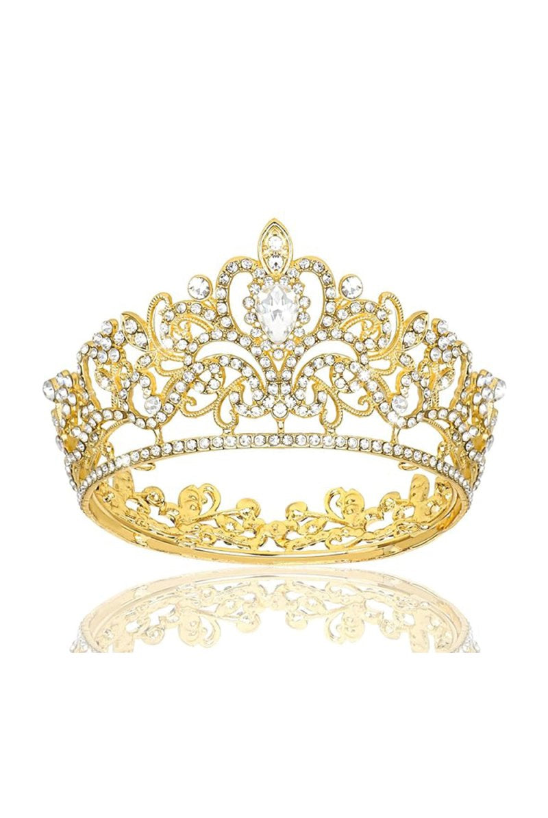 Gold Crystal Crown Accessories Rhinestones - KissProm