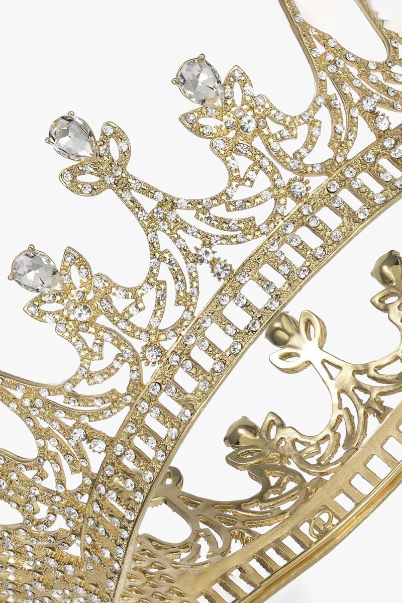 Gold Crystal Rheinstone Queen Crowns - KissProm