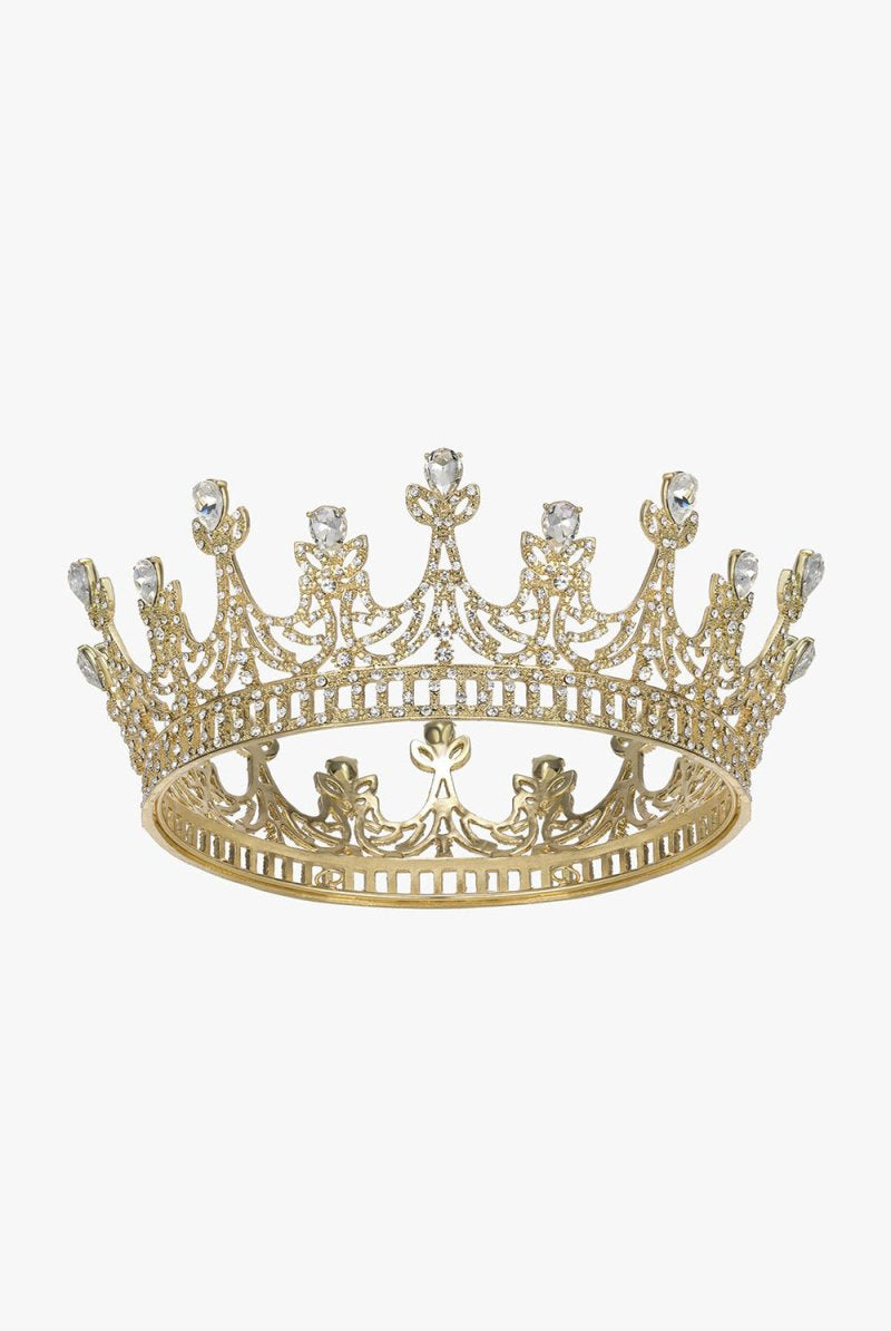 Gold Crystal Rheinstone Queen Crowns - KissProm