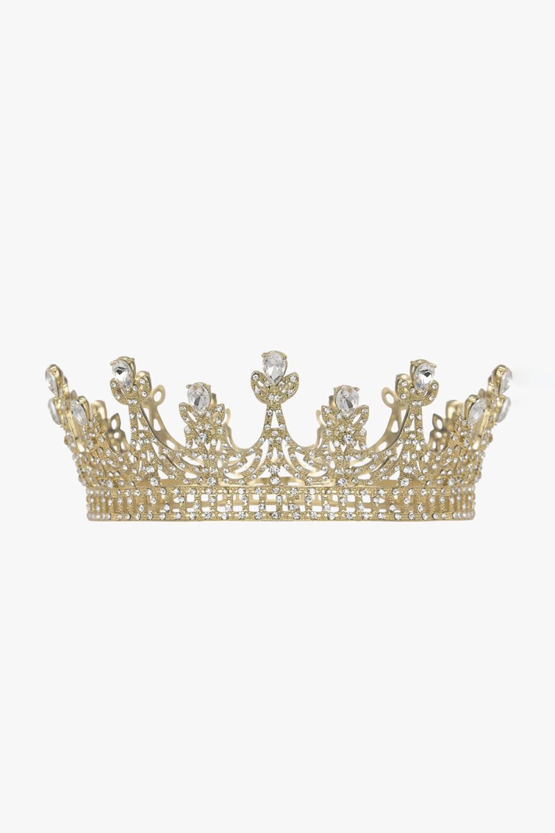 Gold Crystal Rheinstone Queen Crowns - KissProm