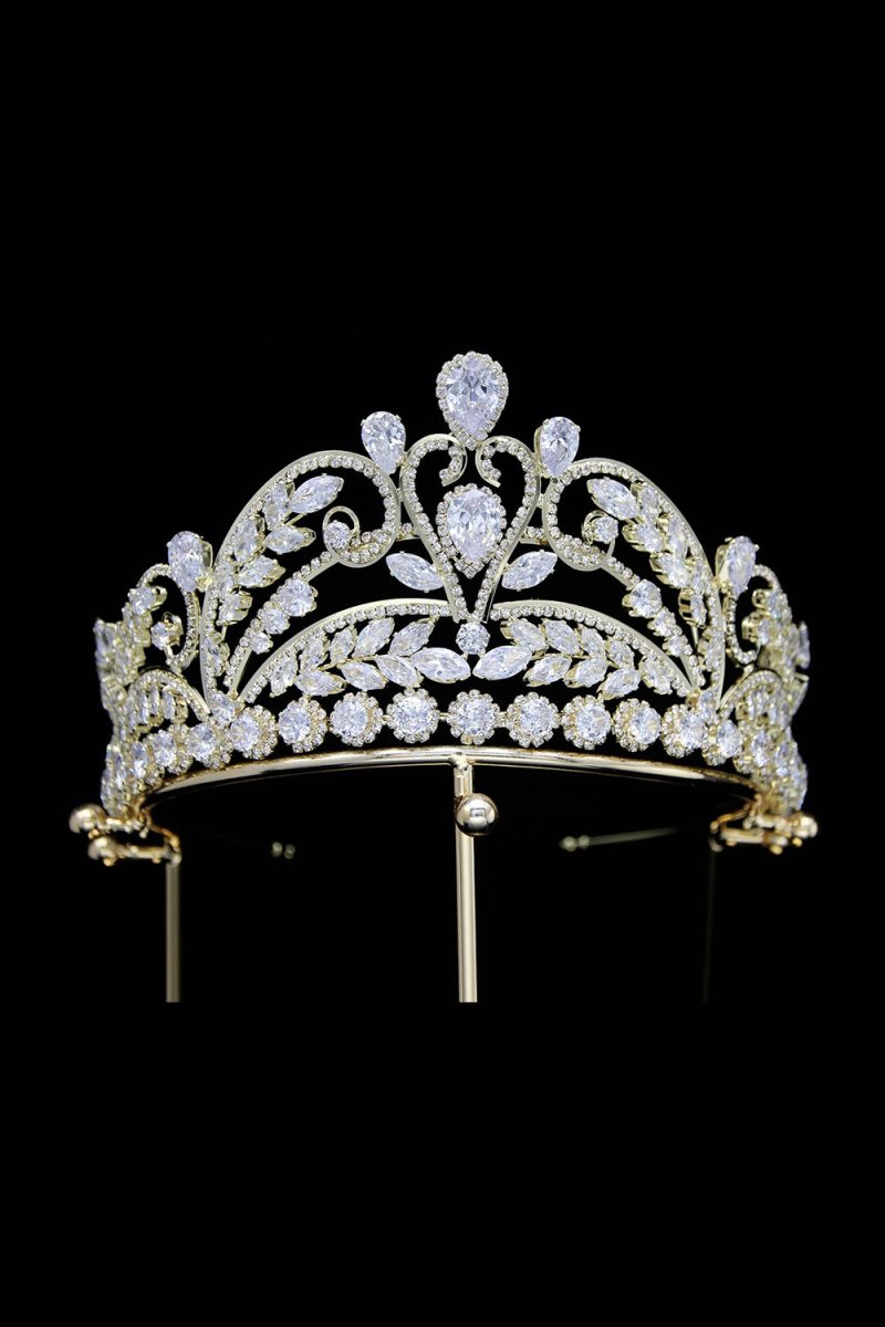 Gold Cubic Zirconia Bridal Tiara