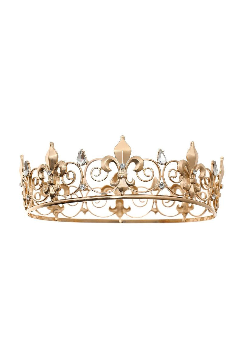 Gold Full Round King Crown - KissProm