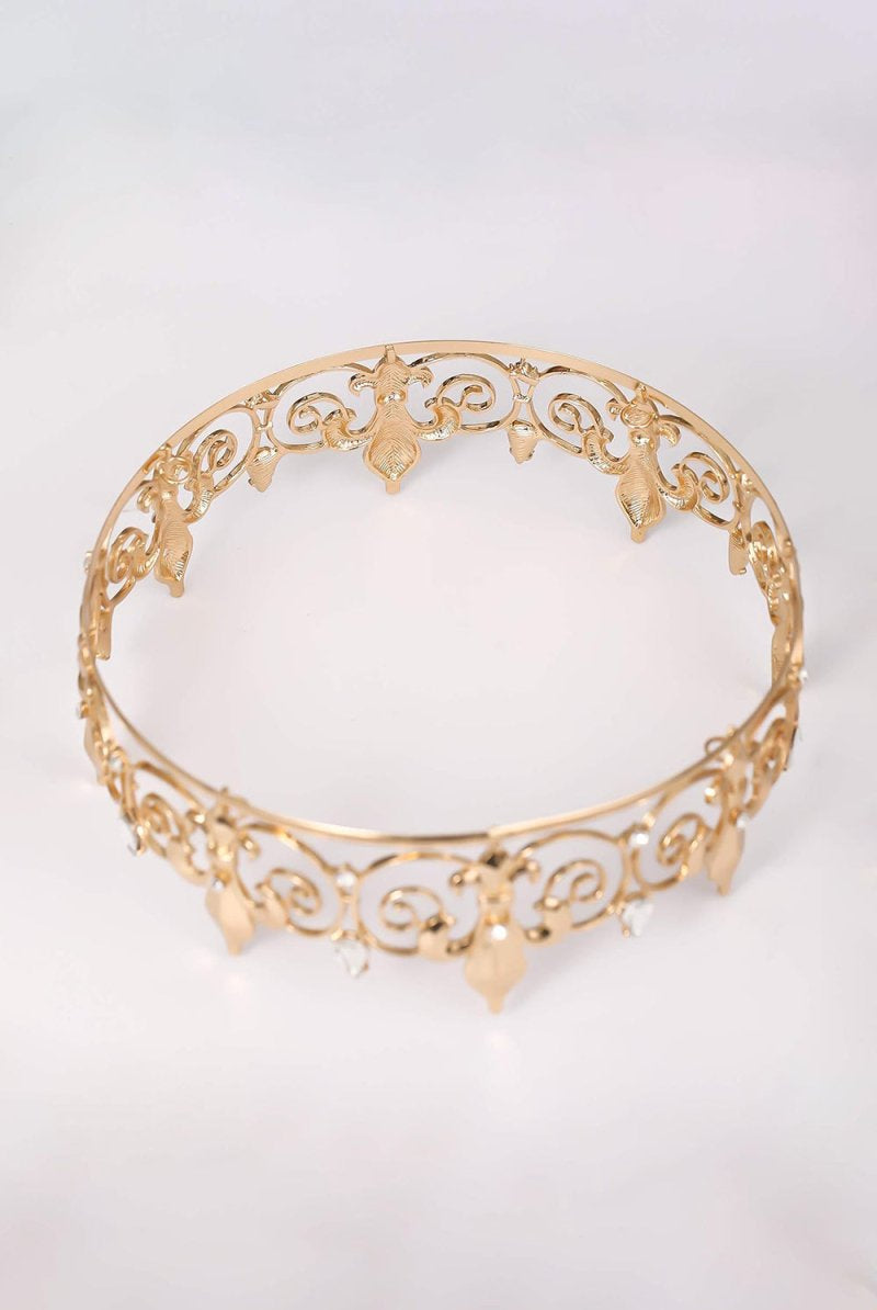 Gold Full Round King Crown - KissProm