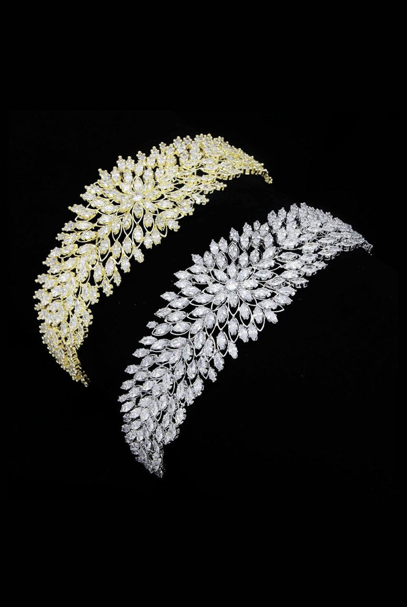 Gold Hair Pieces Crystal Crowns - KissProm