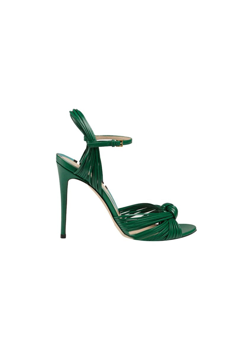 Gold Knotted Stiletto High Heel Sandals - KissProm