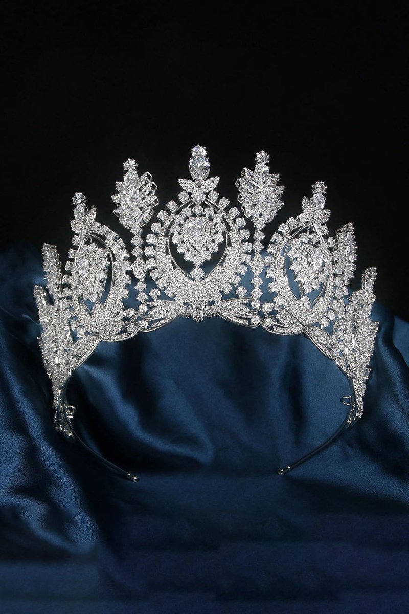 Gold Large Cubic Zirconia Crowns - KissProm