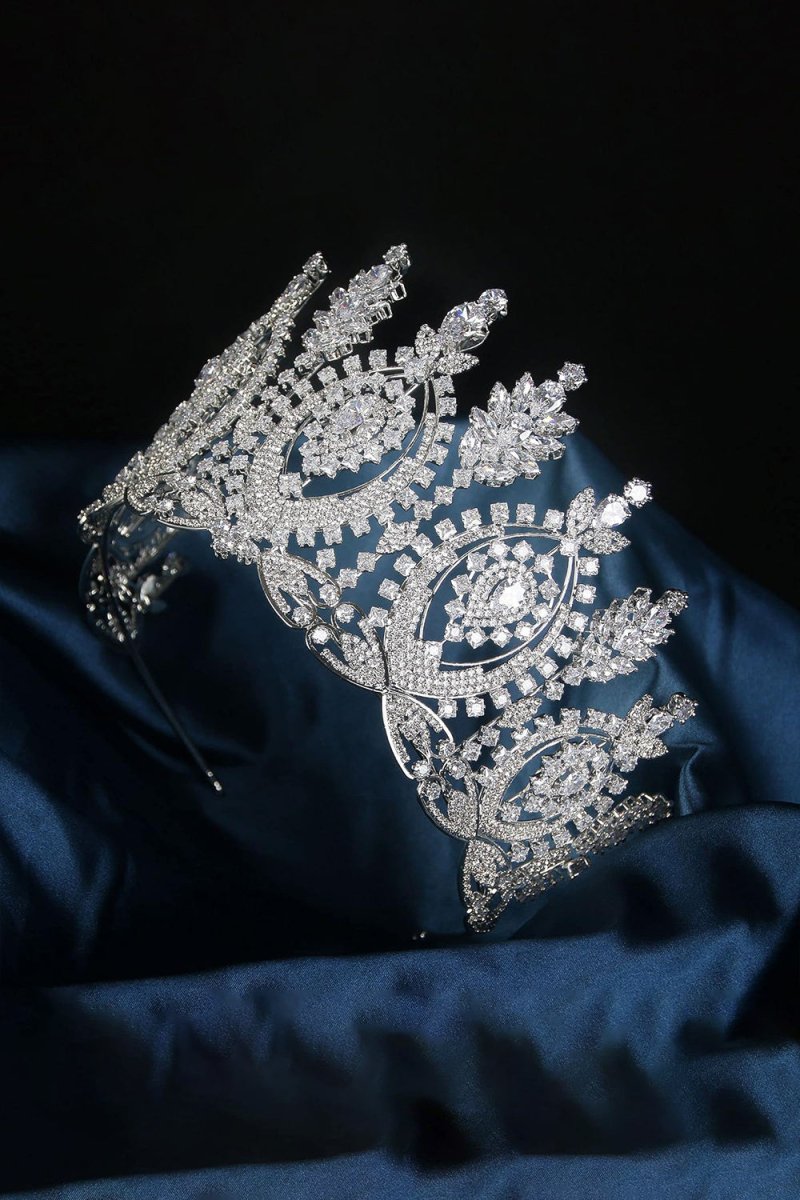 Gold Large Cubic Zirconia Crowns - KissProm