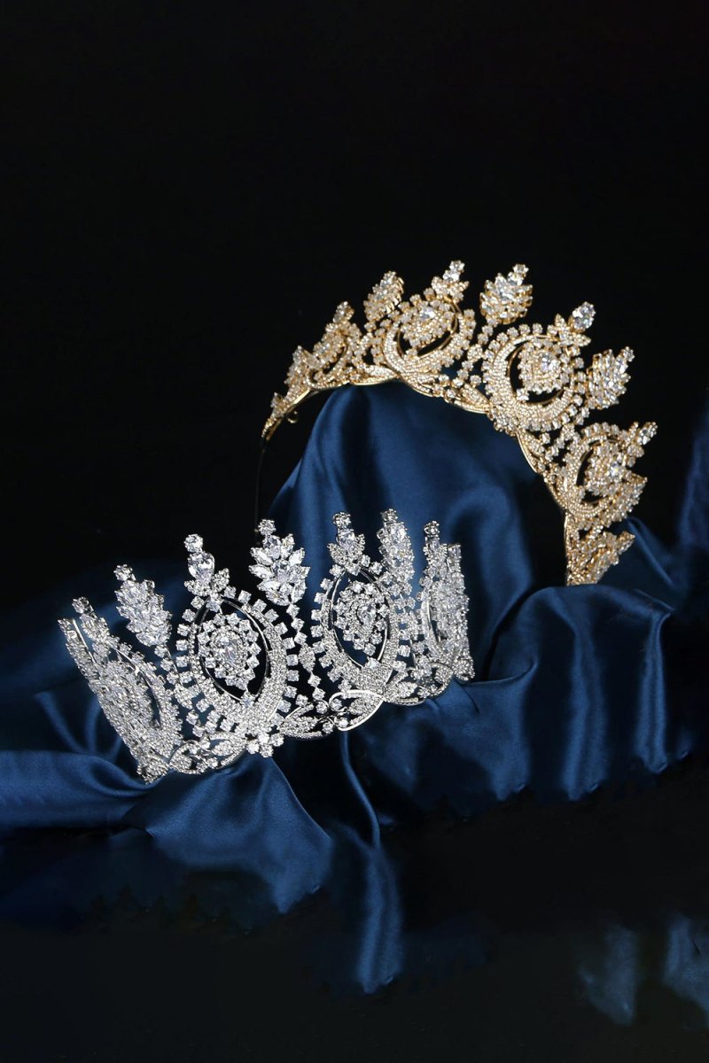 Gold Large Cubic Zirconia Crowns - KissProm