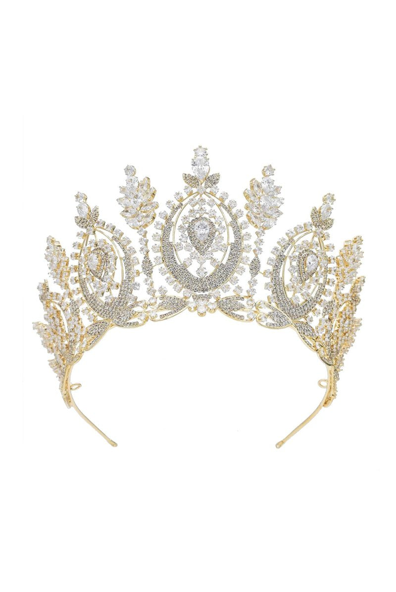 Gold Large Cubic Zirconia Crowns - KissProm