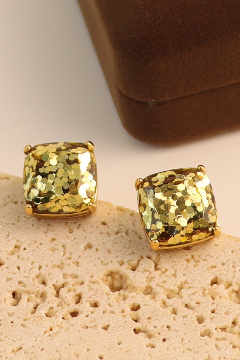 Gold Mini Square Studs - KissProm