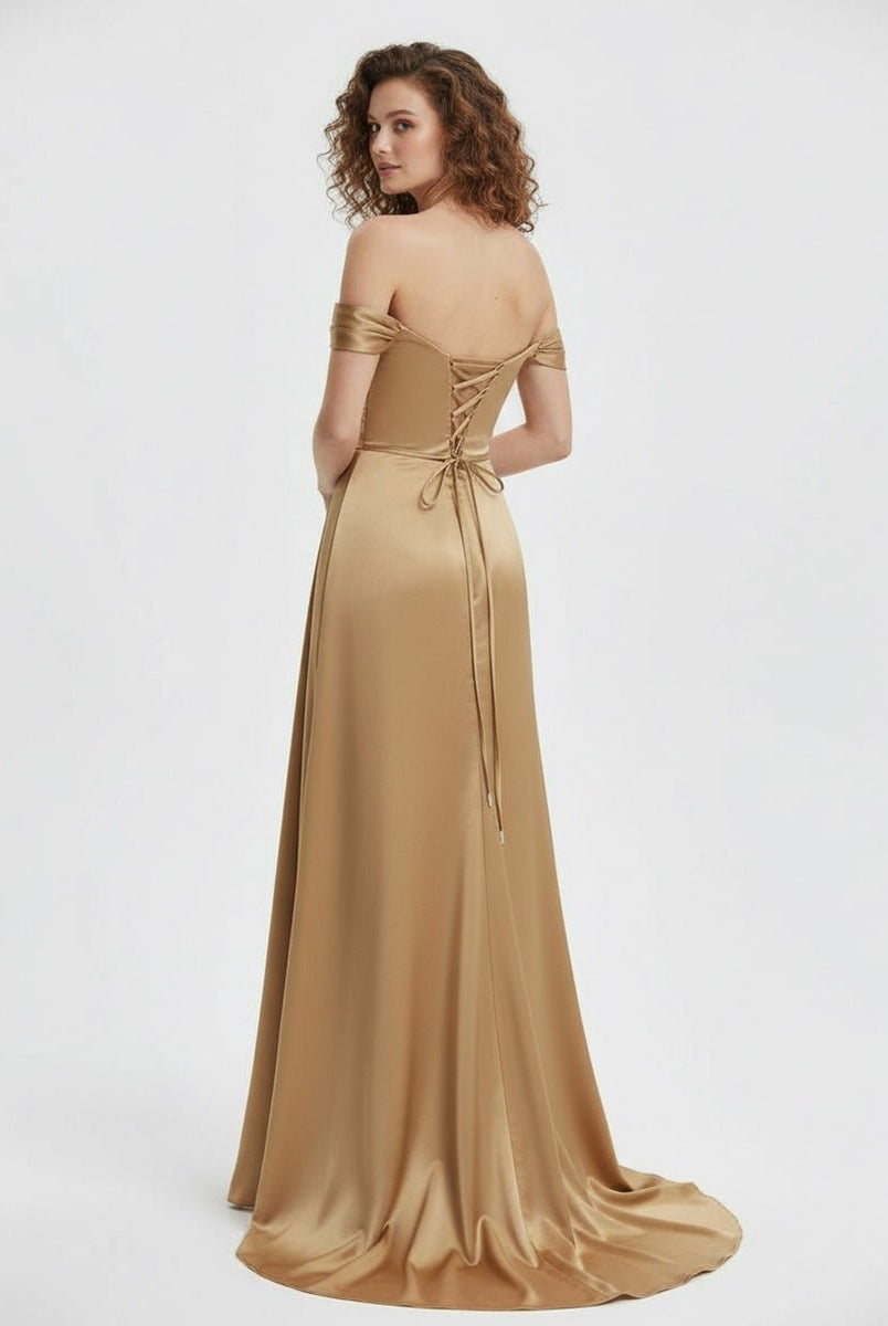 Adelaide | Mermaid Satin Long Prom Dress with Slit - KissProm