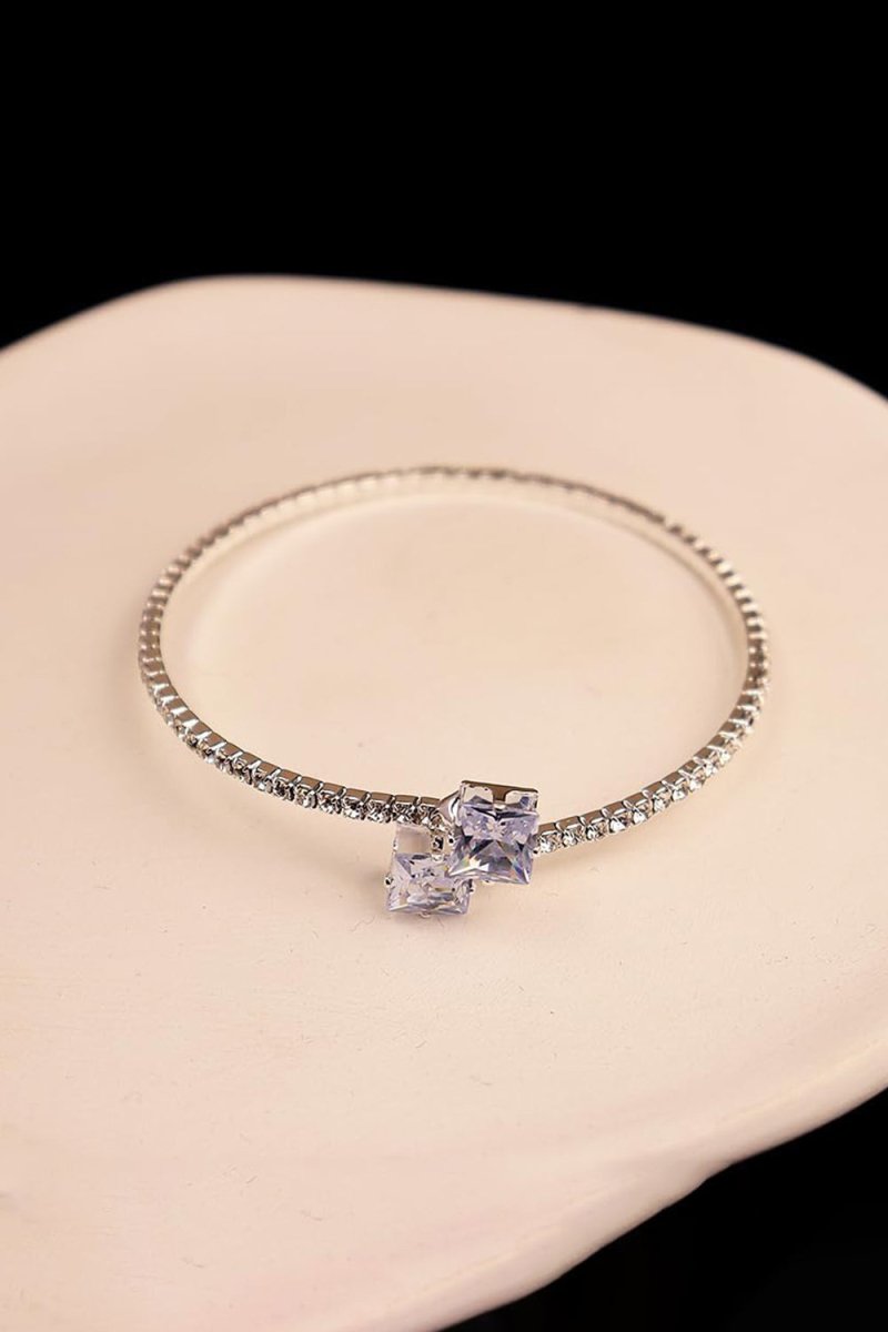 Gold Rhinestone Open Cuff Tennis Bracelets - KissProm