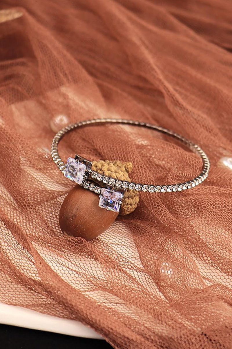 Gold Rhinestone Open Cuff Tennis Bracelets - KissProm