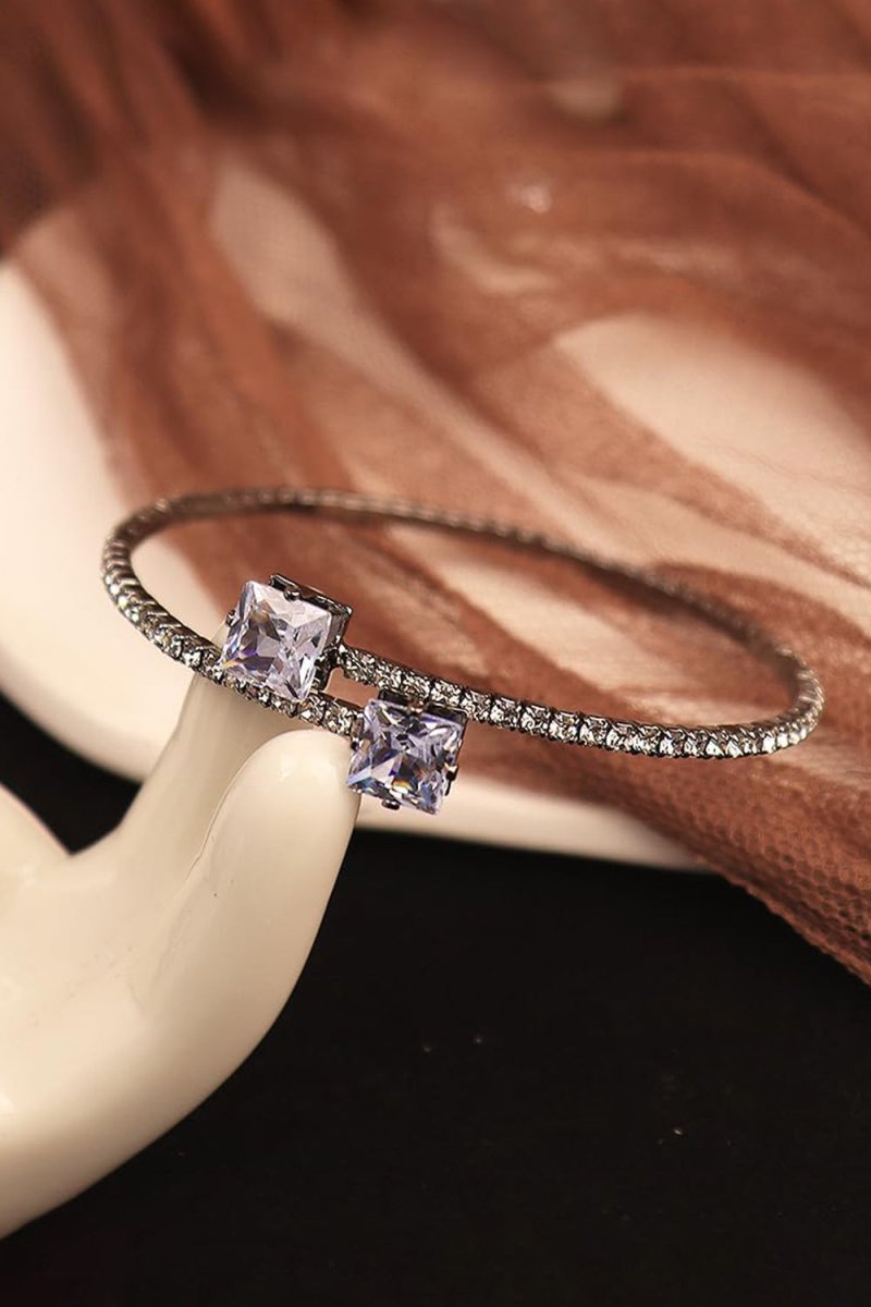 Gold Rhinestone Open Cuff Tennis Bracelets - KissProm