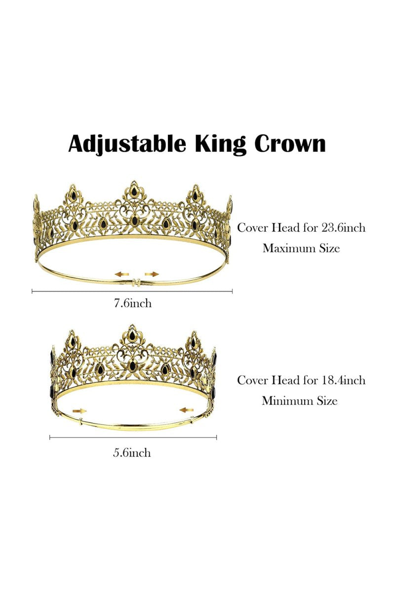 Gold Retro Baroque Crowns for Men - KissProm