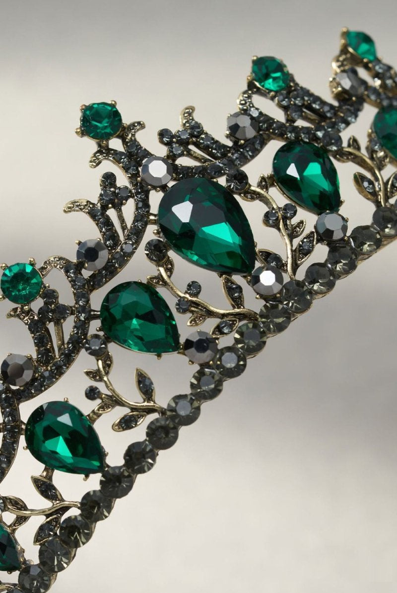 Green Crystal Rhinestone Tiara - KissProm