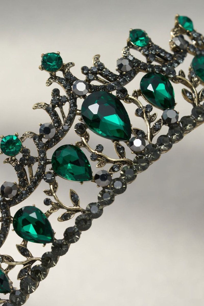 Green Crystal Rhinestone Tiara - KissProm