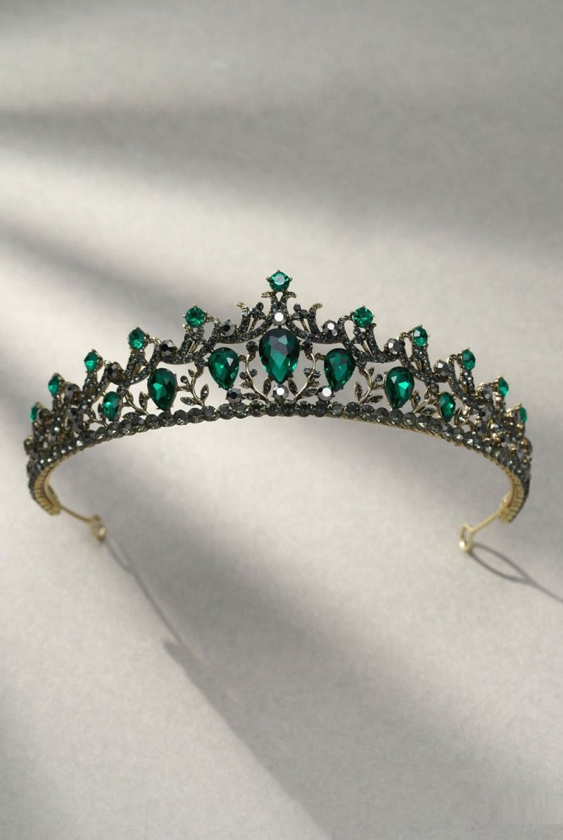 Green Crystal Rhinestone Tiara - KissProm